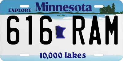 MN license plate 616RAM