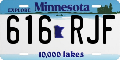 MN license plate 616RJF