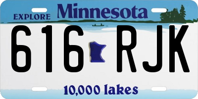 MN license plate 616RJK