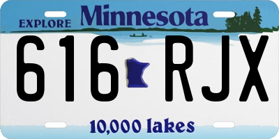 MN license plate 616RJX