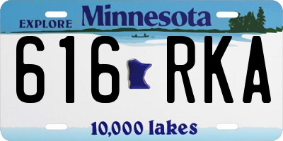 MN license plate 616RKA