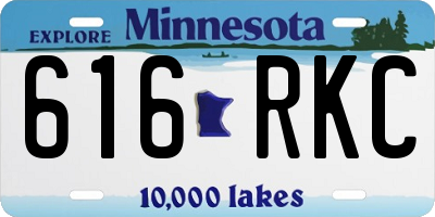 MN license plate 616RKC