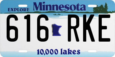MN license plate 616RKE