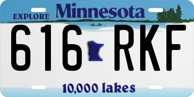 MN license plate 616RKF