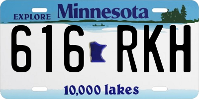 MN license plate 616RKH