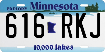 MN license plate 616RKJ