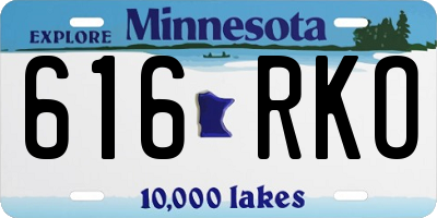 MN license plate 616RKO