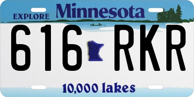 MN license plate 616RKR