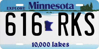 MN license plate 616RKS