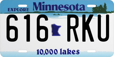 MN license plate 616RKU