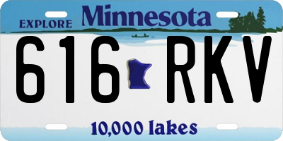 MN license plate 616RKV