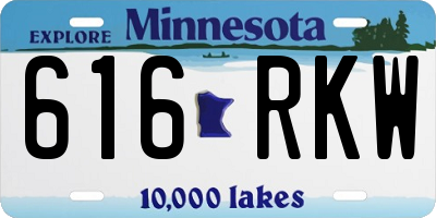 MN license plate 616RKW