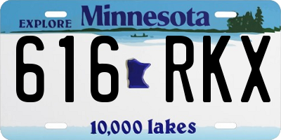 MN license plate 616RKX