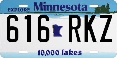 MN license plate 616RKZ