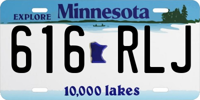 MN license plate 616RLJ