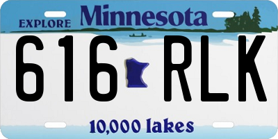 MN license plate 616RLK