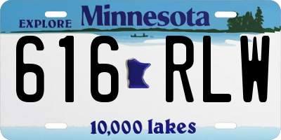 MN license plate 616RLW