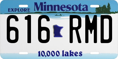 MN license plate 616RMD