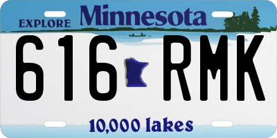 MN license plate 616RMK