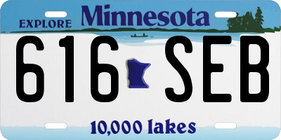 MN license plate 616SEB