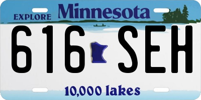 MN license plate 616SEH