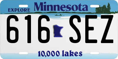 MN license plate 616SEZ