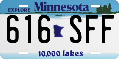 MN license plate 616SFF