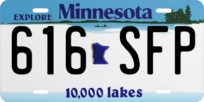 MN license plate 616SFP
