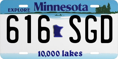 MN license plate 616SGD
