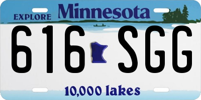 MN license plate 616SGG