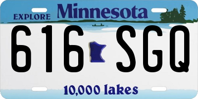 MN license plate 616SGQ