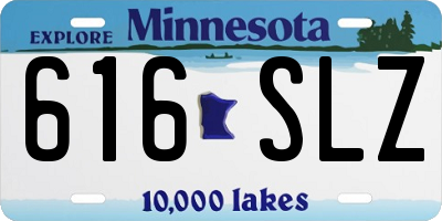 MN license plate 616SLZ