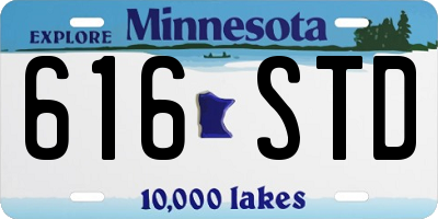 MN license plate 616STD