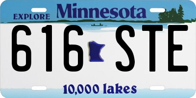 MN license plate 616STE
