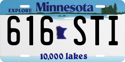 MN license plate 616STI