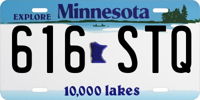 MN license plate 616STQ