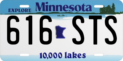 MN license plate 616STS