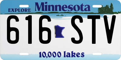 MN license plate 616STV
