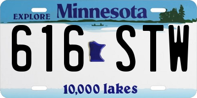 MN license plate 616STW