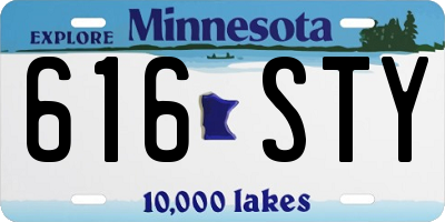 MN license plate 616STY