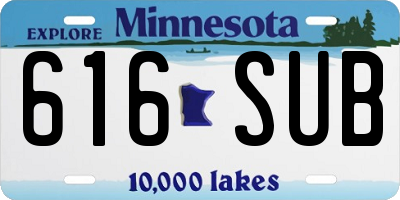 MN license plate 616SUB
