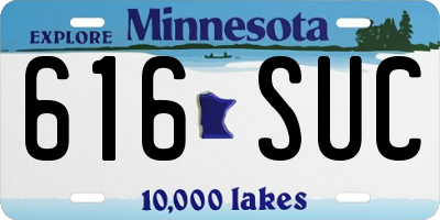 MN license plate 616SUC