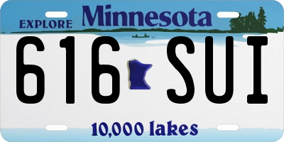 MN license plate 616SUI