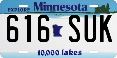 MN license plate 616SUK