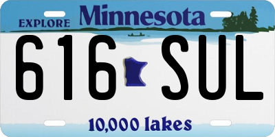 MN license plate 616SUL