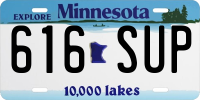 MN license plate 616SUP