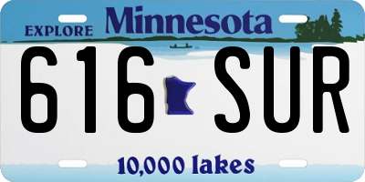 MN license plate 616SUR
