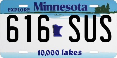 MN license plate 616SUS
