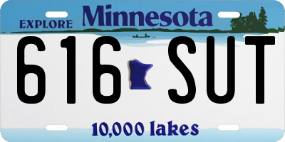 MN license plate 616SUT