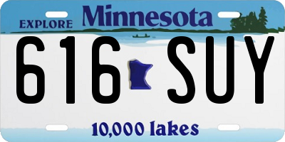 MN license plate 616SUY